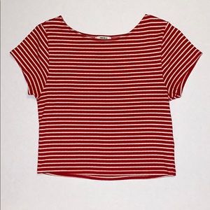 red and white striped women’s crop top